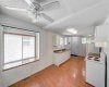 Large window over looks eating area.