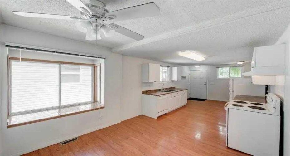 Large window over looks eating area.