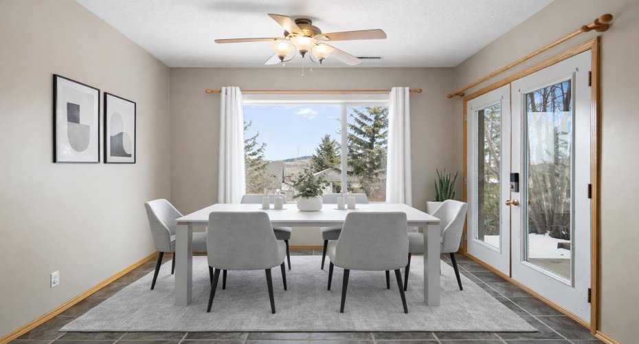 Dining area basement - virtually staged