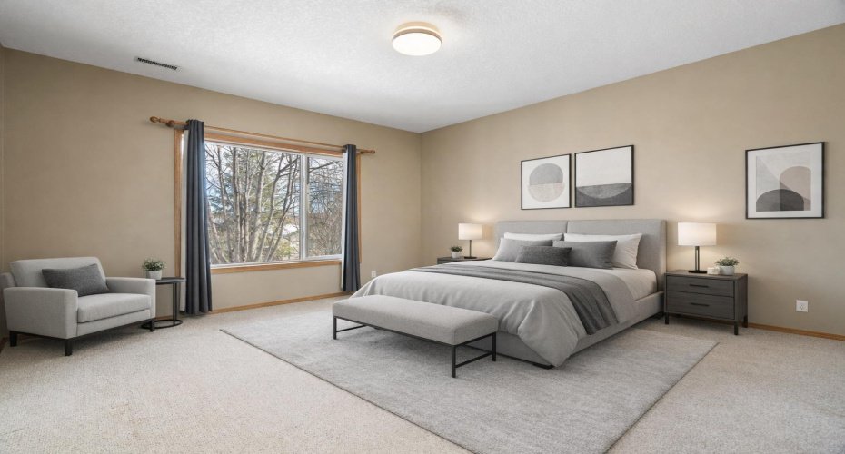 Basement bedroom - virtually staged