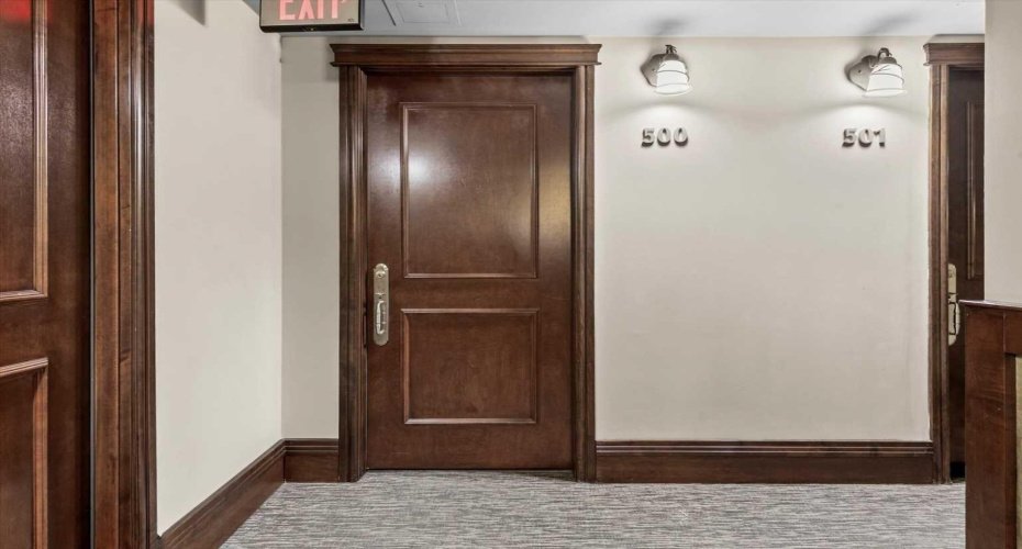 Only a handful of suites share this quiet 5th floor corridor. Unit 500 sits at the corner, offering a sense of privacy that is genuinely hard to find this close to downtown. Come on in lets go and have a look!