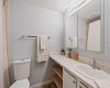 Updated toilet and light fixture