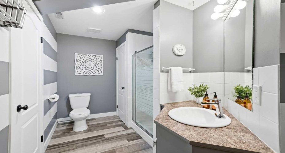 Lower level 3-piece bathroom.