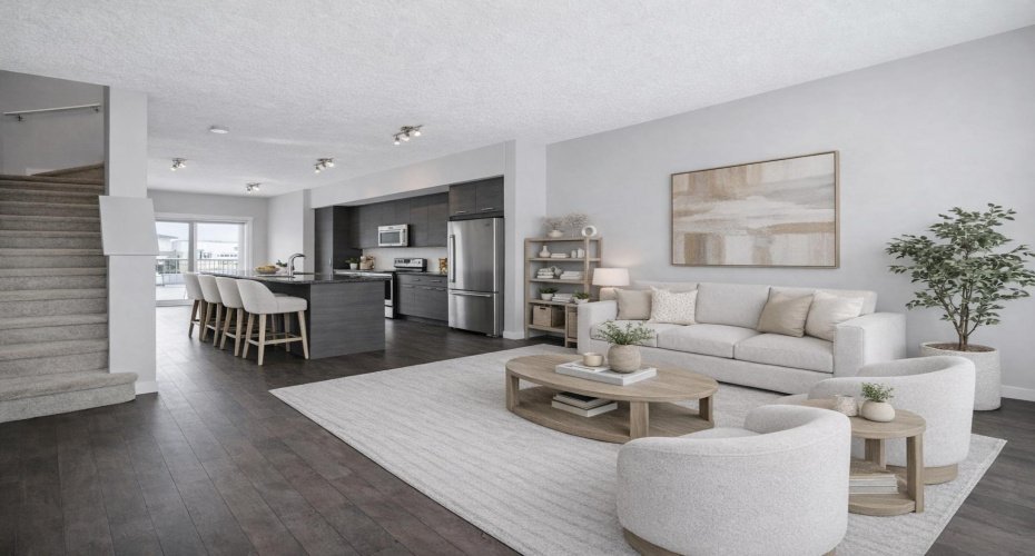 Virtually staged living room