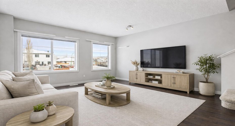 Virtually staged living room