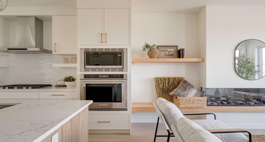 Timeless, Contemporary Kitchen with Brushed Gold Accents