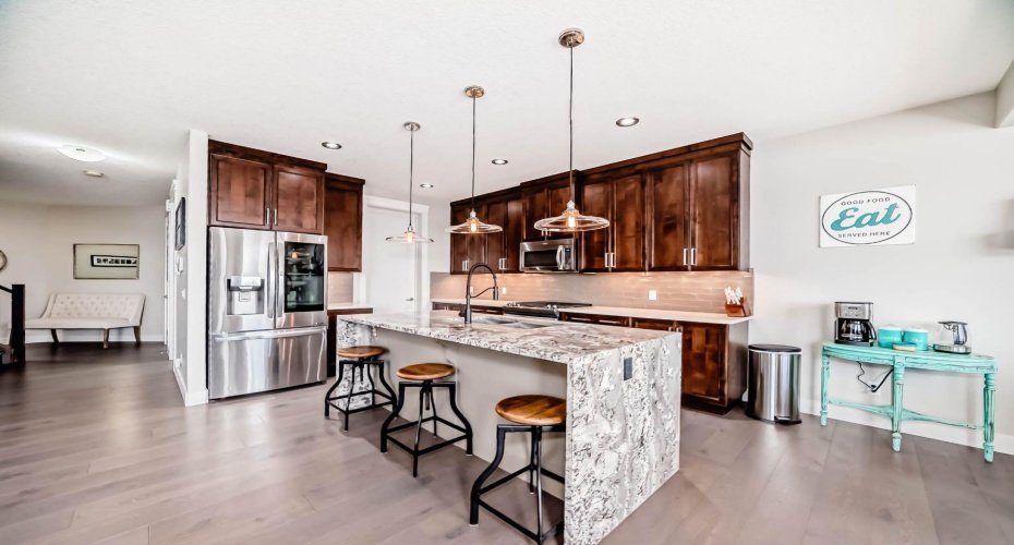 Waterfall Granite Counters on both sides of island