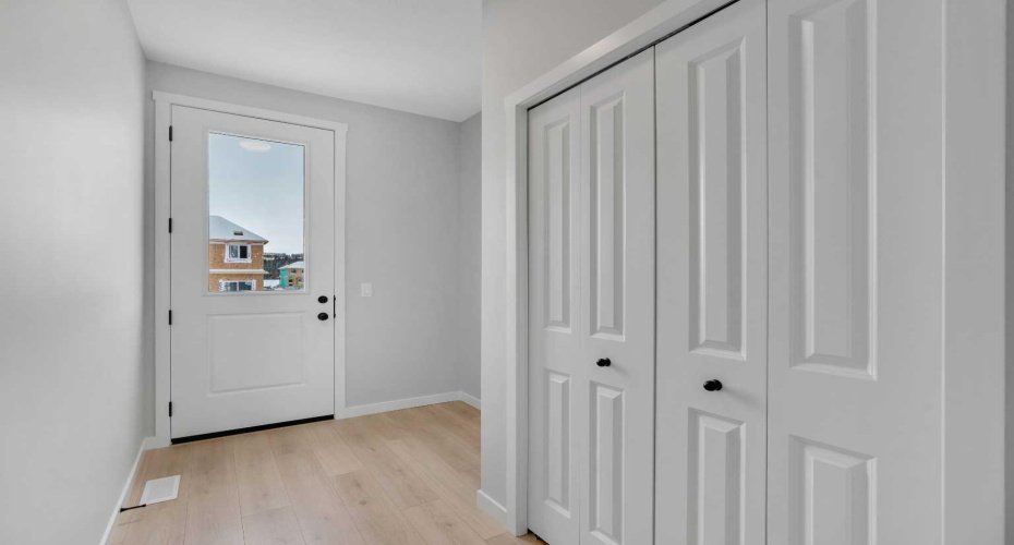 rear door with plenty of closet space