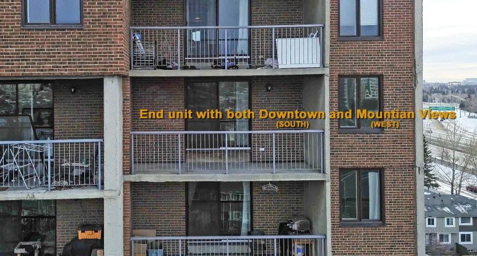 End unit with both City and Mountain views