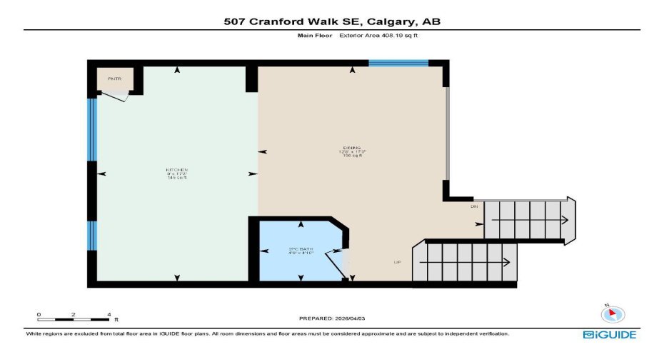 Kitchen and dining area