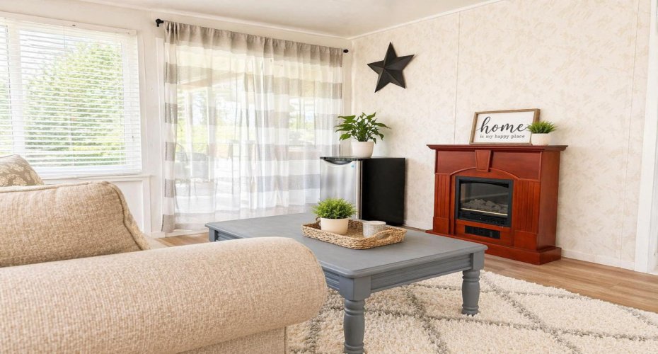 Electric fireplace to take the chill off on cool evenings