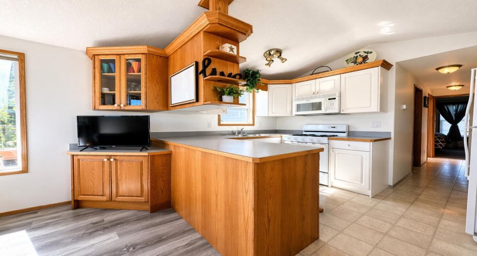 View of the kitchen from the living room