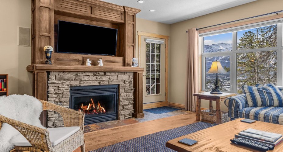 Gas fireplace with custom millwork