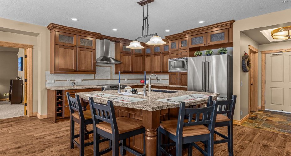 Large granite island