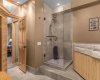 Large walk-in shower & hot tub