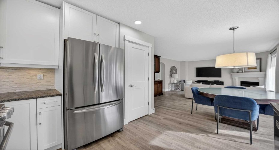 Open through kitchen, breakfast nook and living room