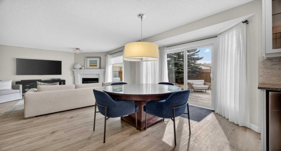 Open through kitchen, breakfast nook and living room
