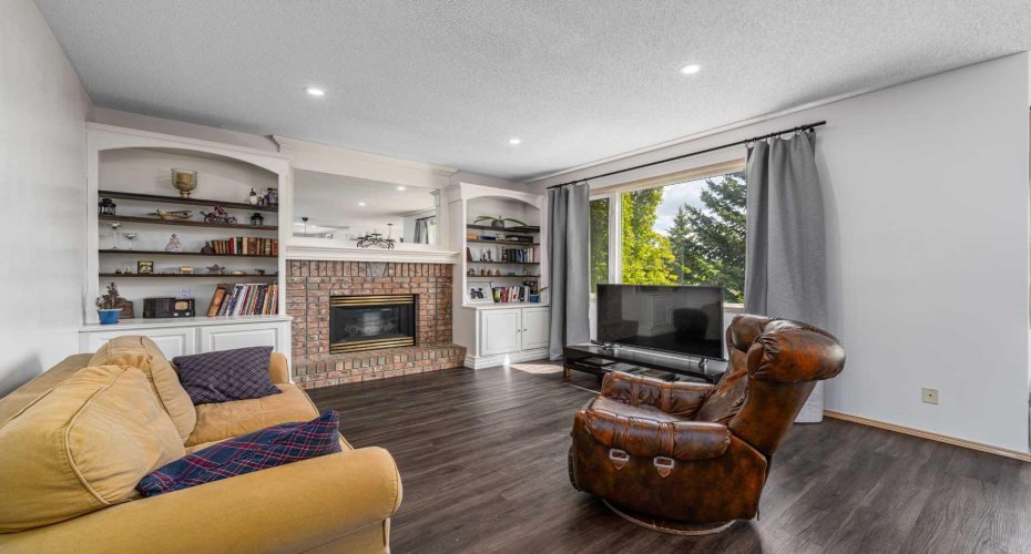 Large family room, with a cozy gas fireplace