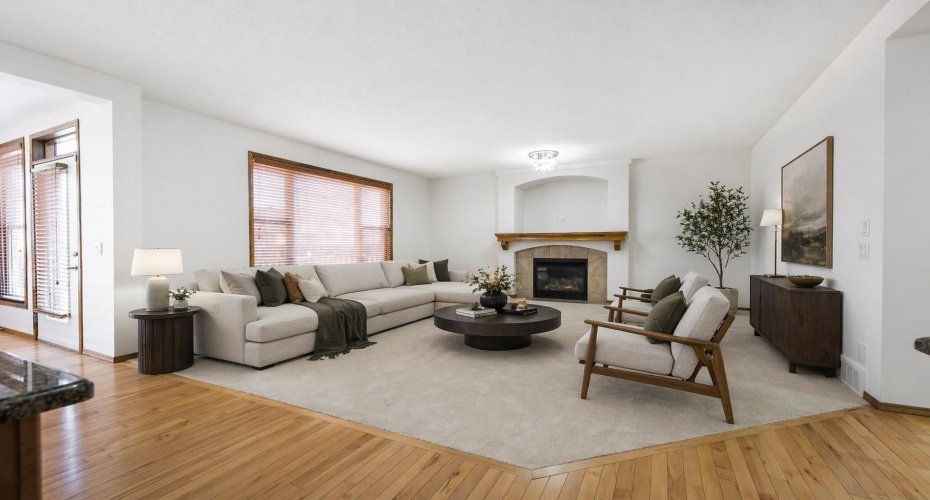 Virtually staged living room