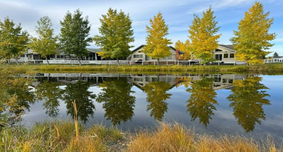 Golf course pond on hole 5 - this is where the shuffle curling happens in winter.