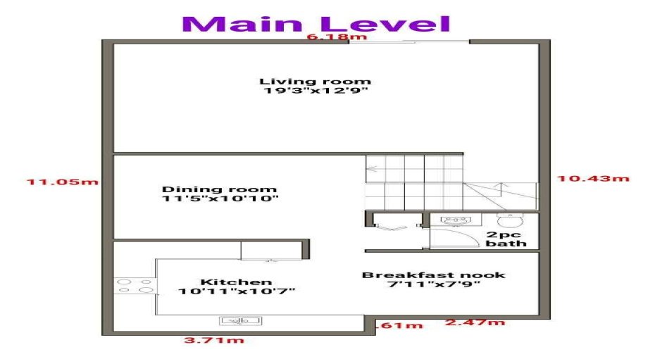 Main Level floorplan