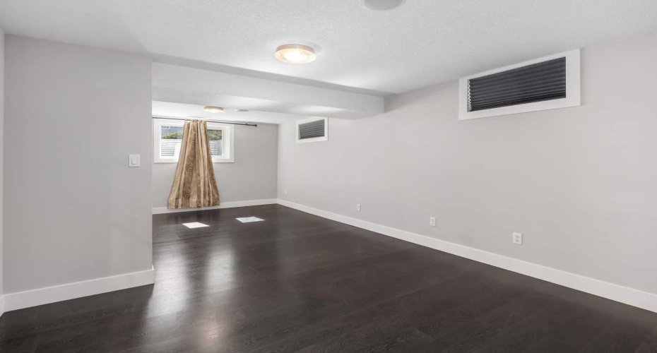 Lower level bedroom with egress window.