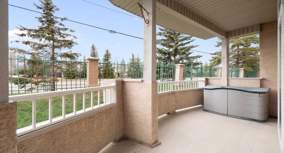 Southwest patio, privacy wall and railing.