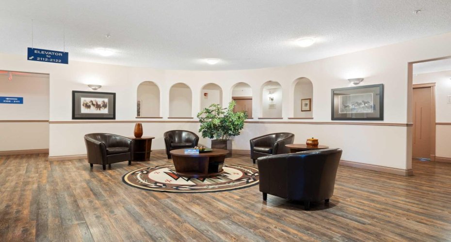 Welcoming seating area in lobby.