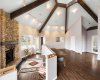 Clubhouse with fireplace.