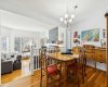 Dining area flows into the living room