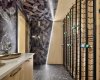 Lower level wine room.