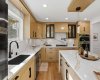 Sun-filled kitchen with a south-facing window and abundant natural light.