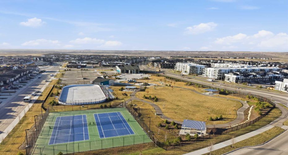 Aerial view of the surrounding Seton community highlighting nearby amenities and residential areas.