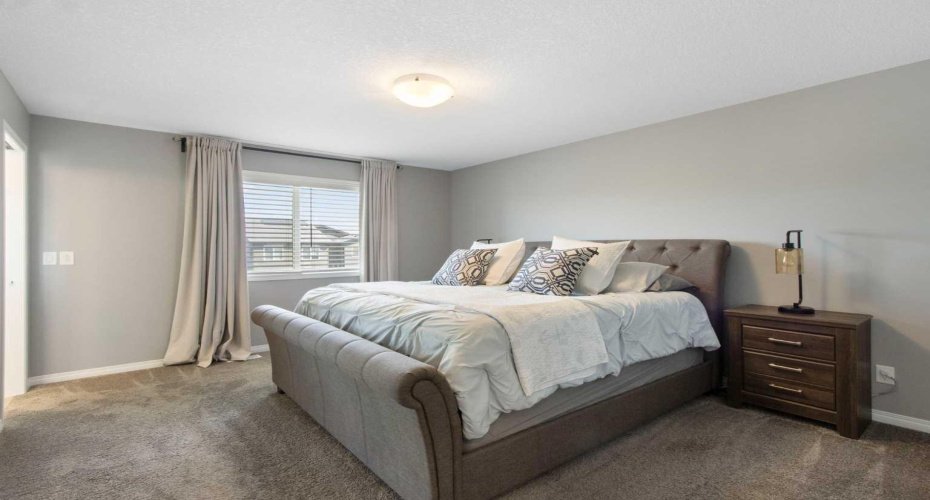 Primary bedroom is spacious and bright