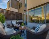 Beautiful features such as privacy screen enhance the patio area