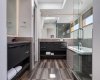 Primary ensuite with separate vanities
