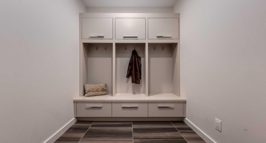 Mudroom off garage, lower level