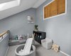 Loft with extra hidden storage space (behind the shutters and access door beside)