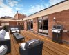 Virtually staged for inspiration, this south-facing oversized balcony just off the living room offers incredible views of downtown Calgary.