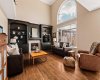 Expansive family room with double ceiling height