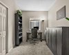 Second main floor bedroom or office space, with new plush carpeting.