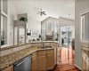 Kitchen Island with eat up breakfast bar.