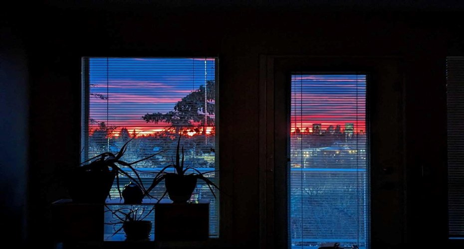 LIVING ROOM VIEW OF SUNRISE