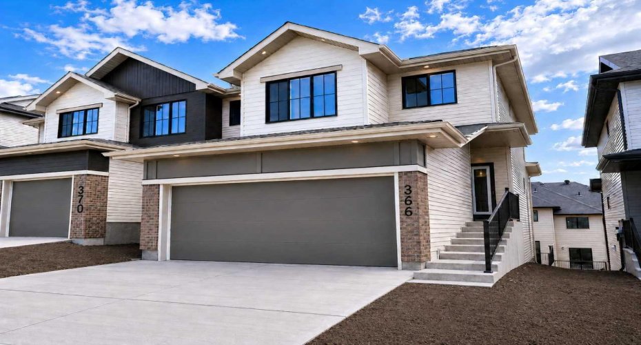 End unit Eden floorplan on a walkout lot