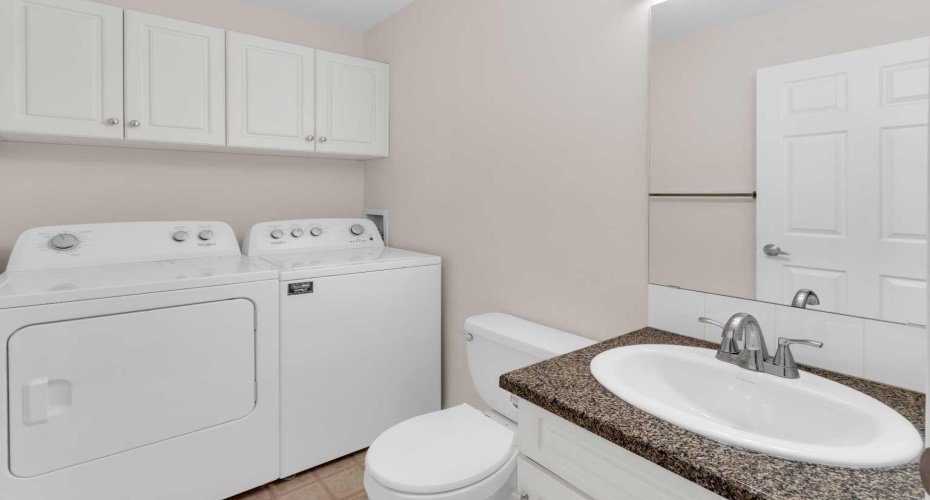2 Piece bathroom with laundry room on main floor