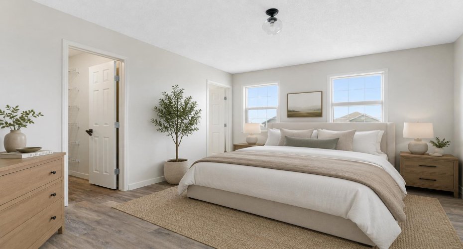 Primary bedroom virtually staged