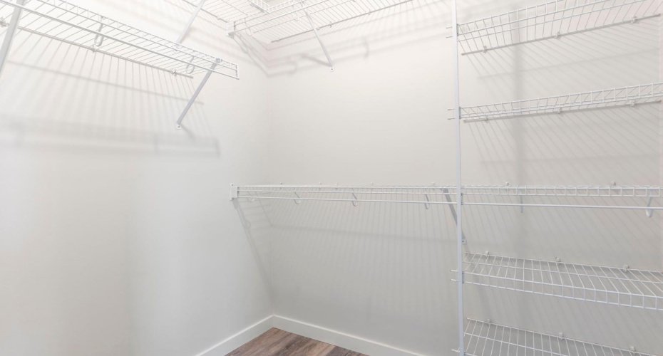 Primary bedroom walk in closet