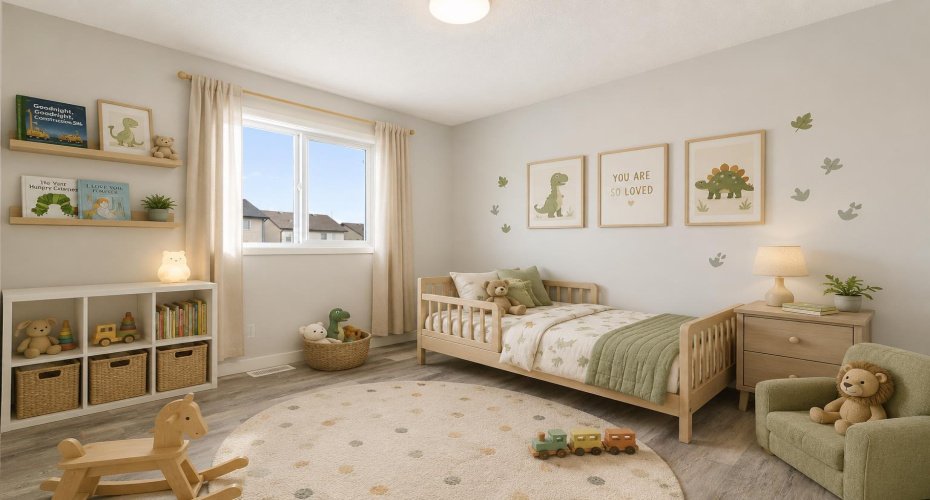 Bedroom virtually staged