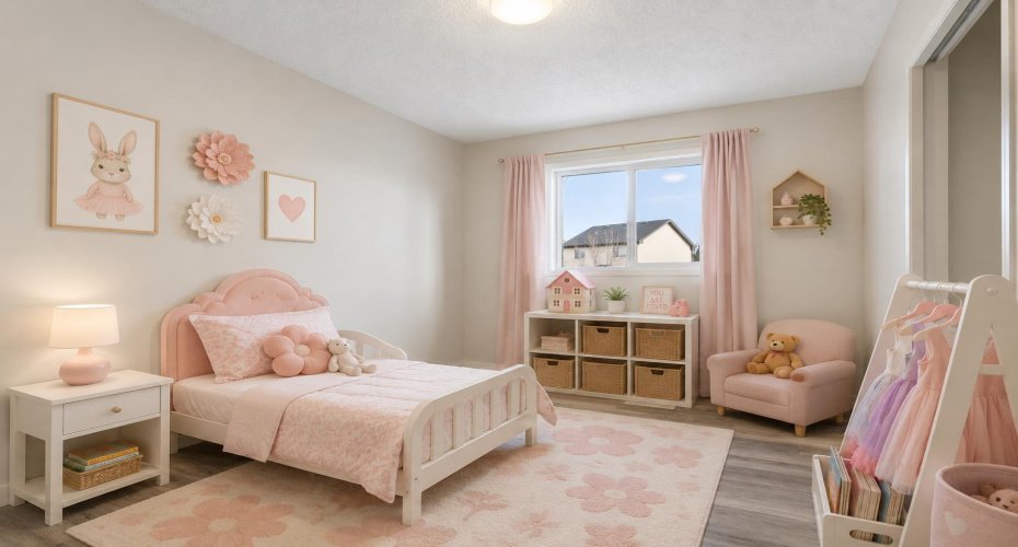 Bedroom virtually staged