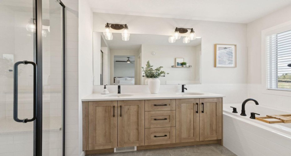 5 piece ensuite complete with shower and bath
